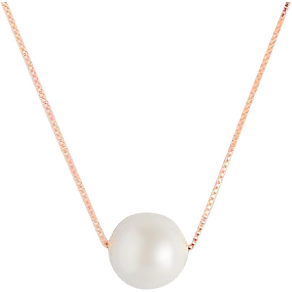 ZAVYA 925 Sterling Silver Rose Gold Plated Chain Necklace With Pearl Pendant | Stylish Silver Jewellery | Gift for Women & Girls | With Certificate of Authenticity and 925 Hallmark
