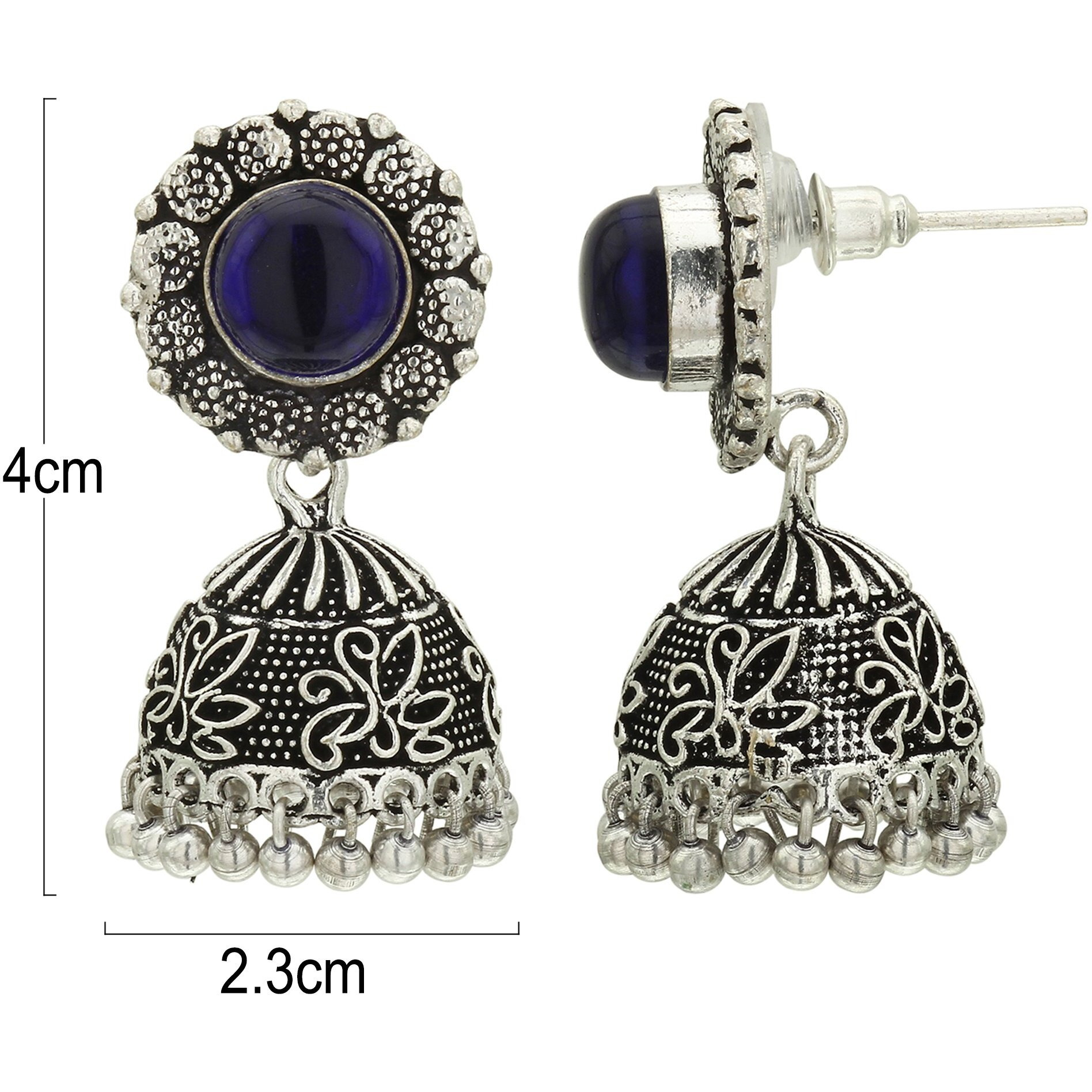Sasitrends Oxidized German Silver Necklace With Jumki For Women And Girls