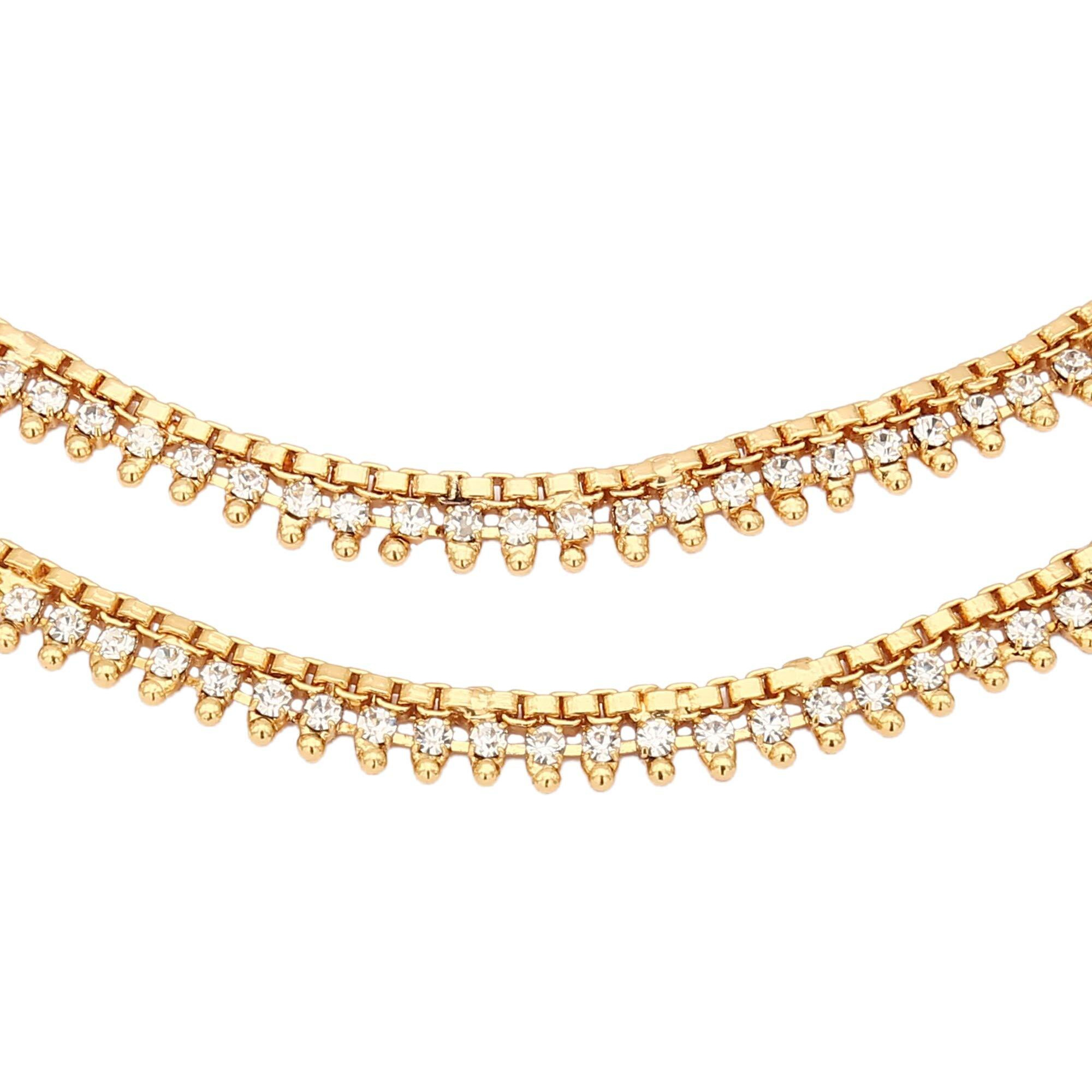 Sasitrends Gold Brass Anklet For Women and Girls