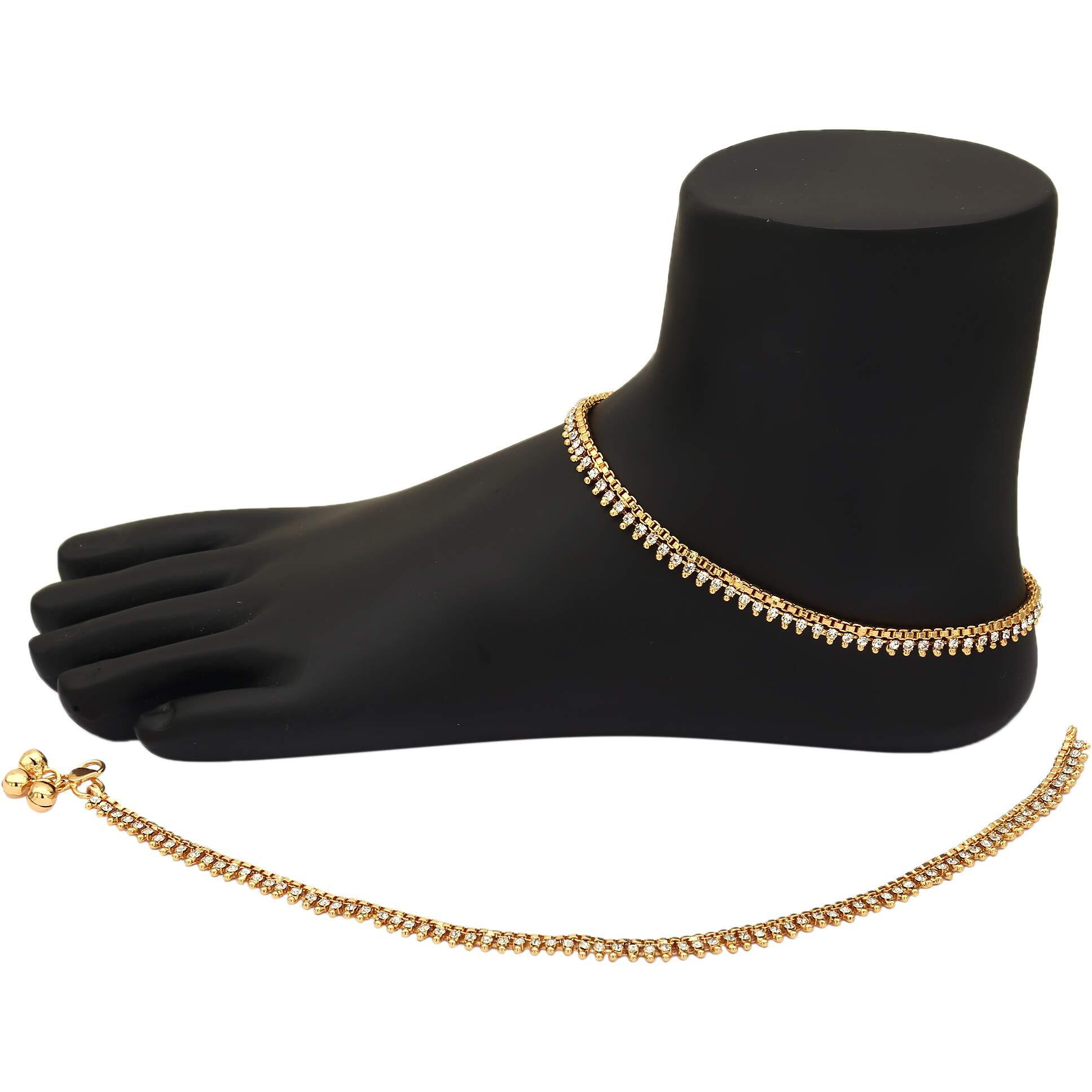 Sasitrends Gold Brass Anklet For Women and Girls