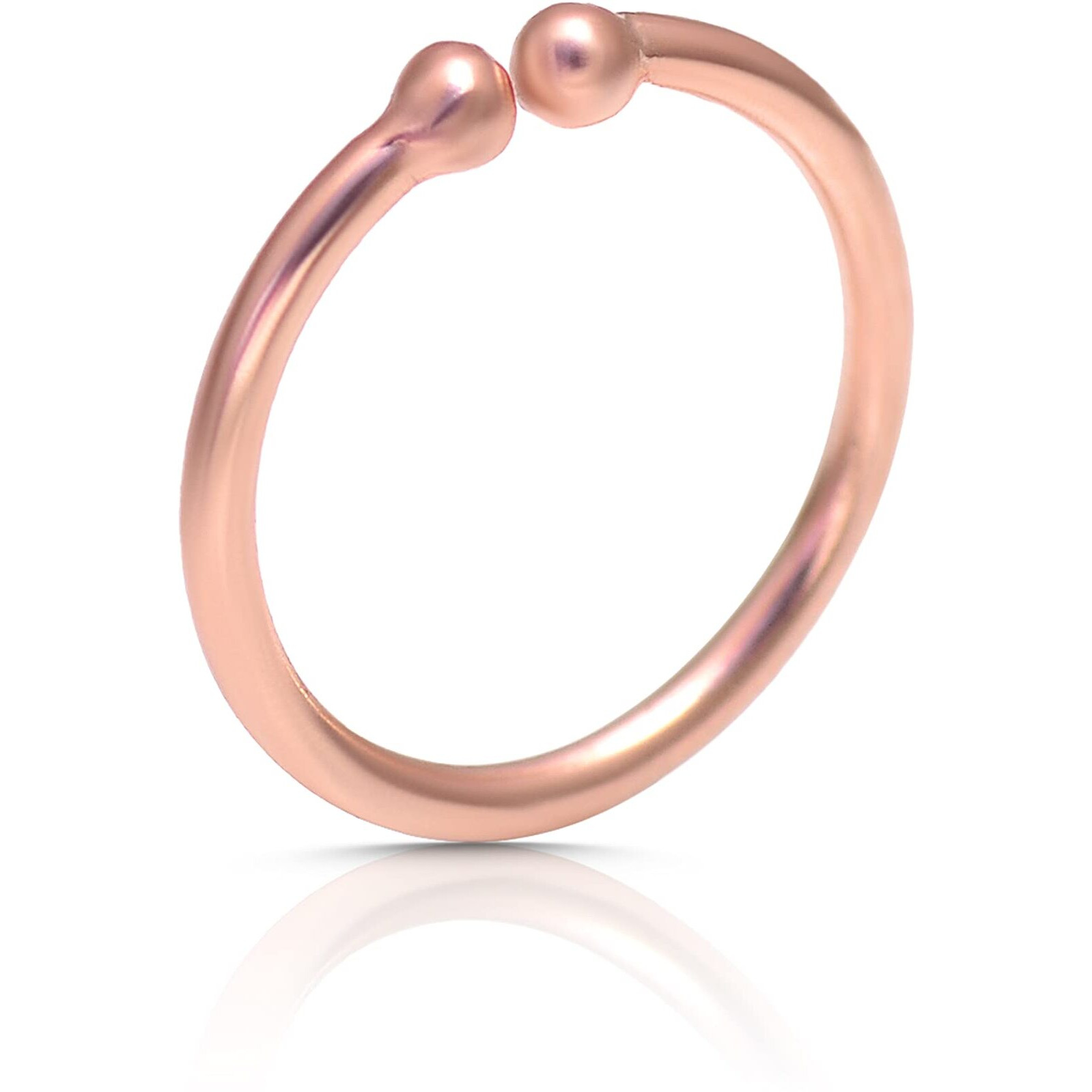 abhooshan Pure 92.5 Sterling Silver Gold Plated Clip-On Nose Ring - No Piercing required - Body Jewelry for Septum Couch Helix | With Certificate of Authenticity (Vintage 18K Rose Gold)