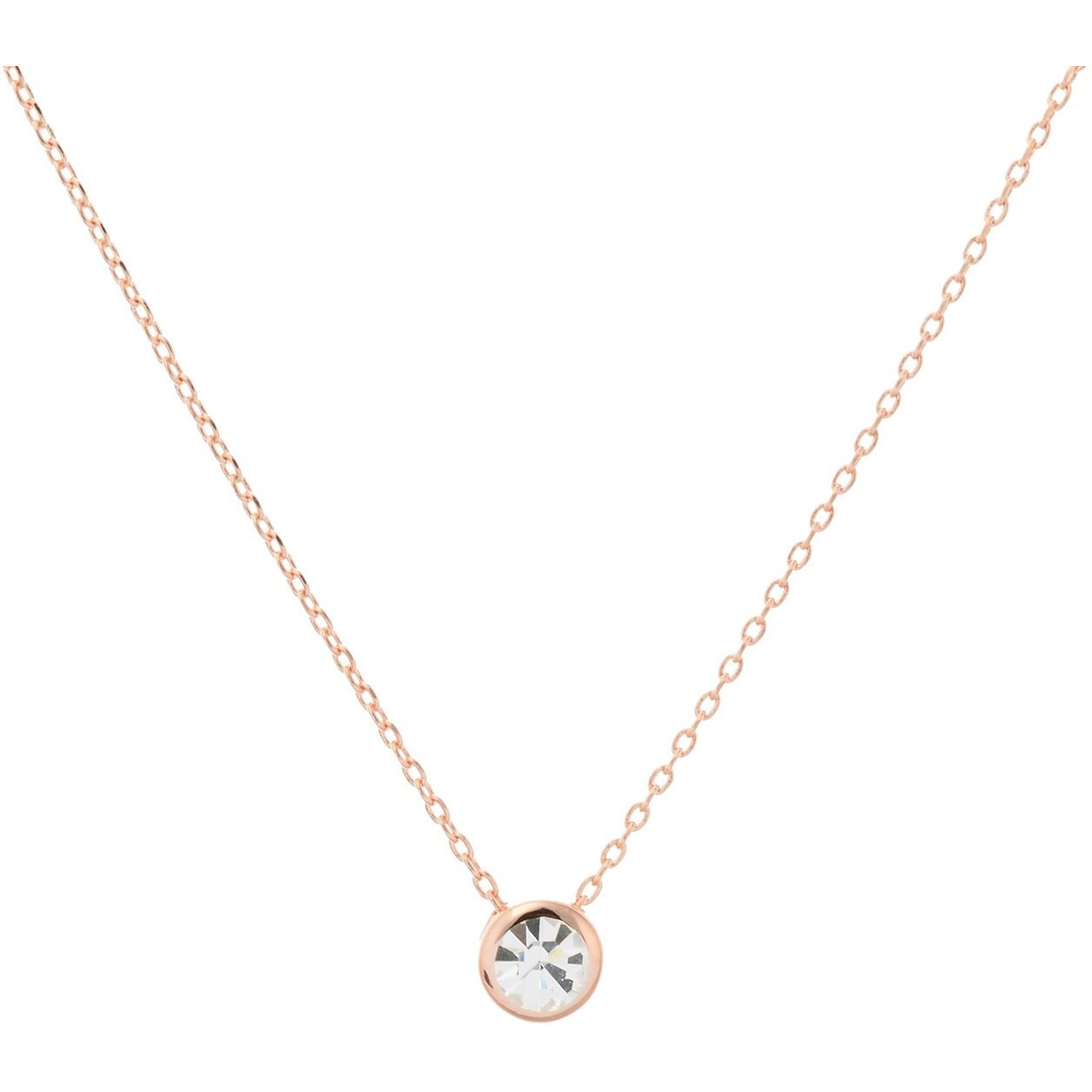 Aaishwarya Rosegold Minimalistic Chain With Crystal White Stone for Girls and Women | Necklace for Women | Chain for Women | Pendant for Women | Necklace for Girls | Pendant for Girls
