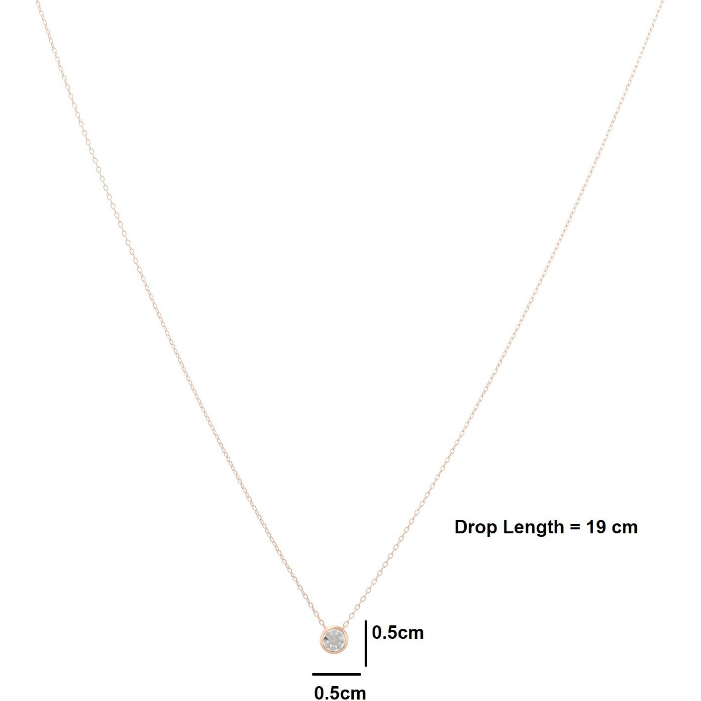 Aaishwarya Rosegold Minimalistic Chain With Crystal White Stone for Girls and Women | Necklace for Women | Chain for Women | Pendant for Women | Necklace for Girls | Pendant for Girls
