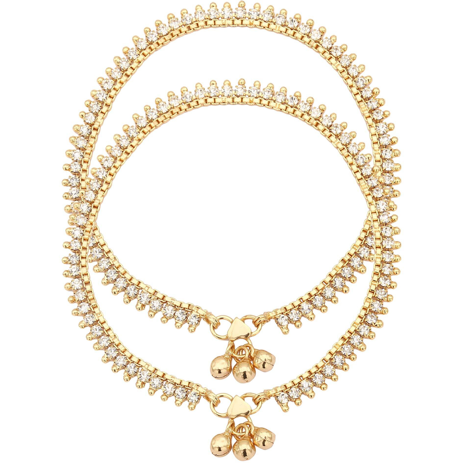 Sasitrends Gold Brass Anklet For Women and Girls