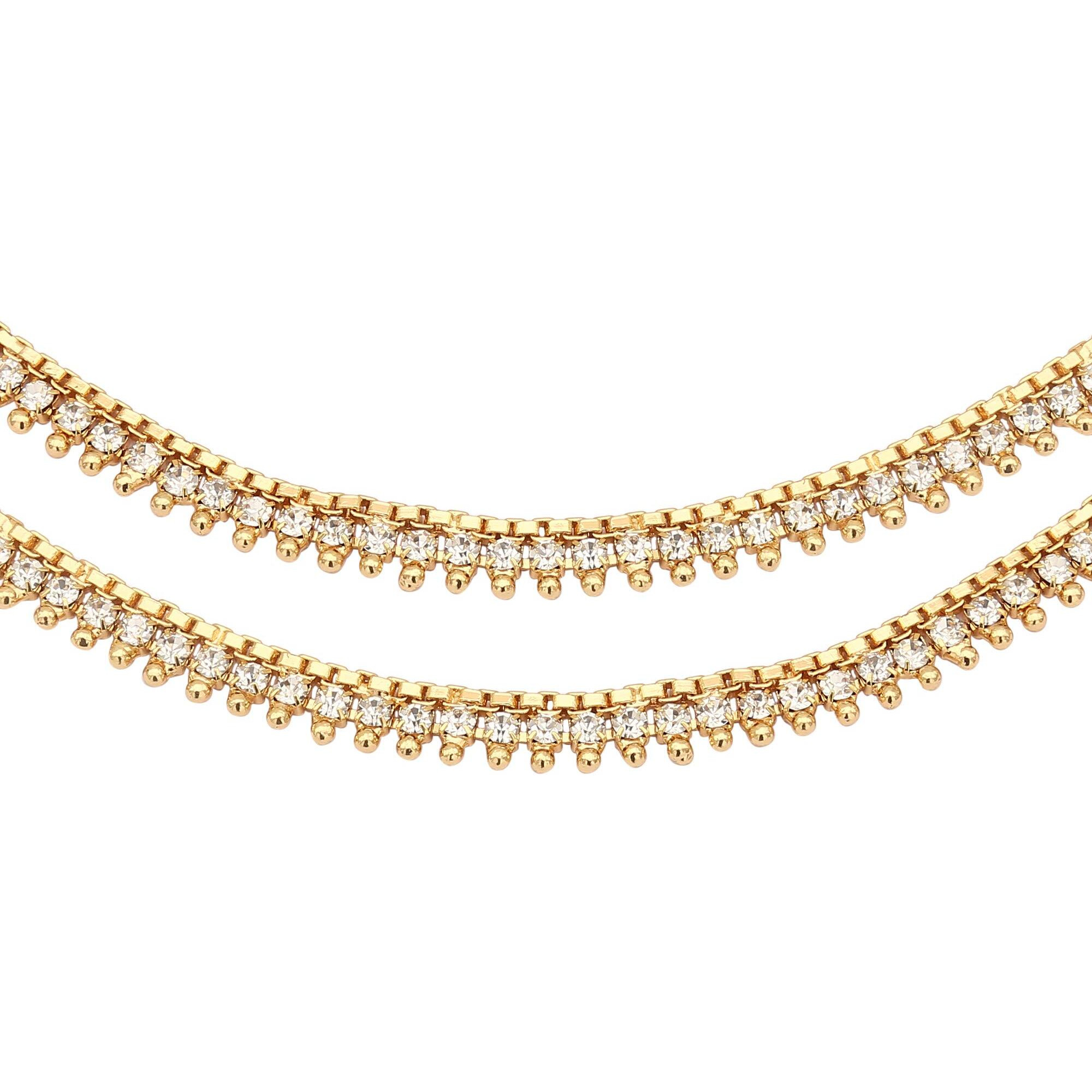 Sasitrends Gold Brass Anklet For Women and Girls
