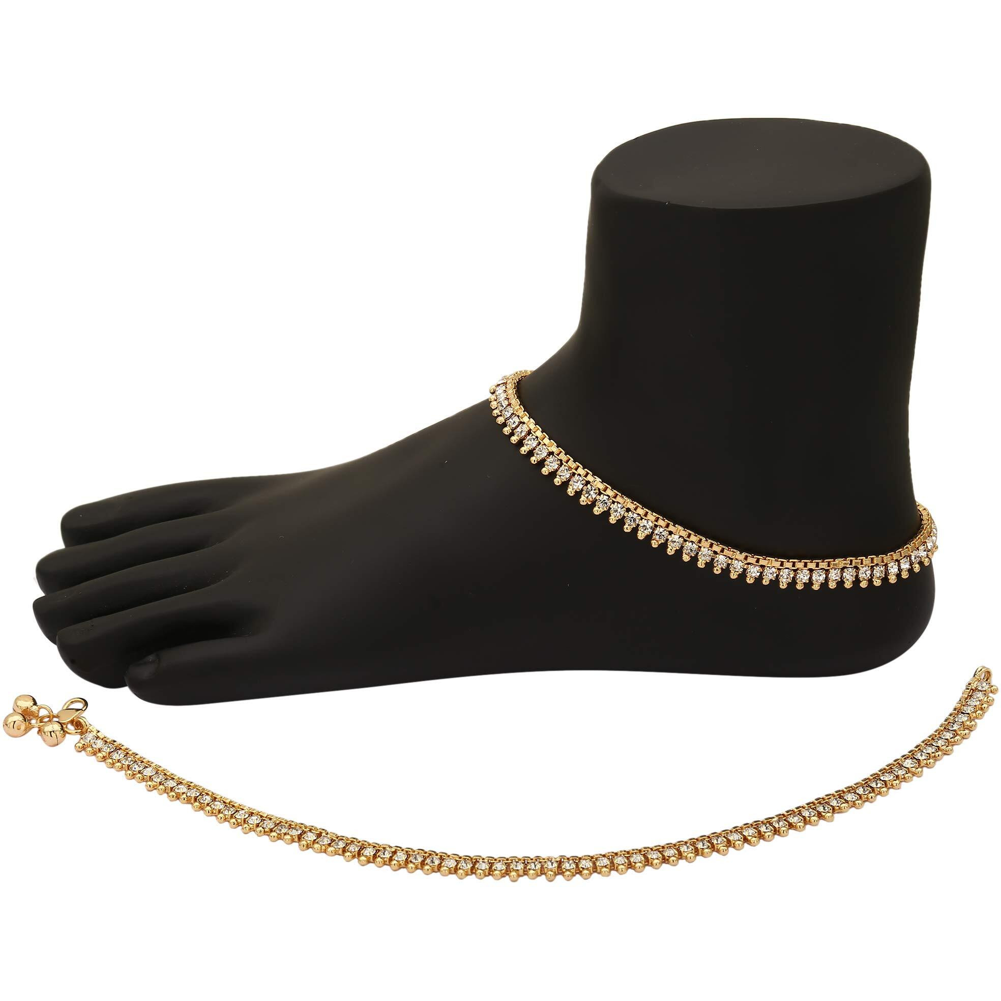 Sasitrends Gold Brass Anklet For Women and Girls