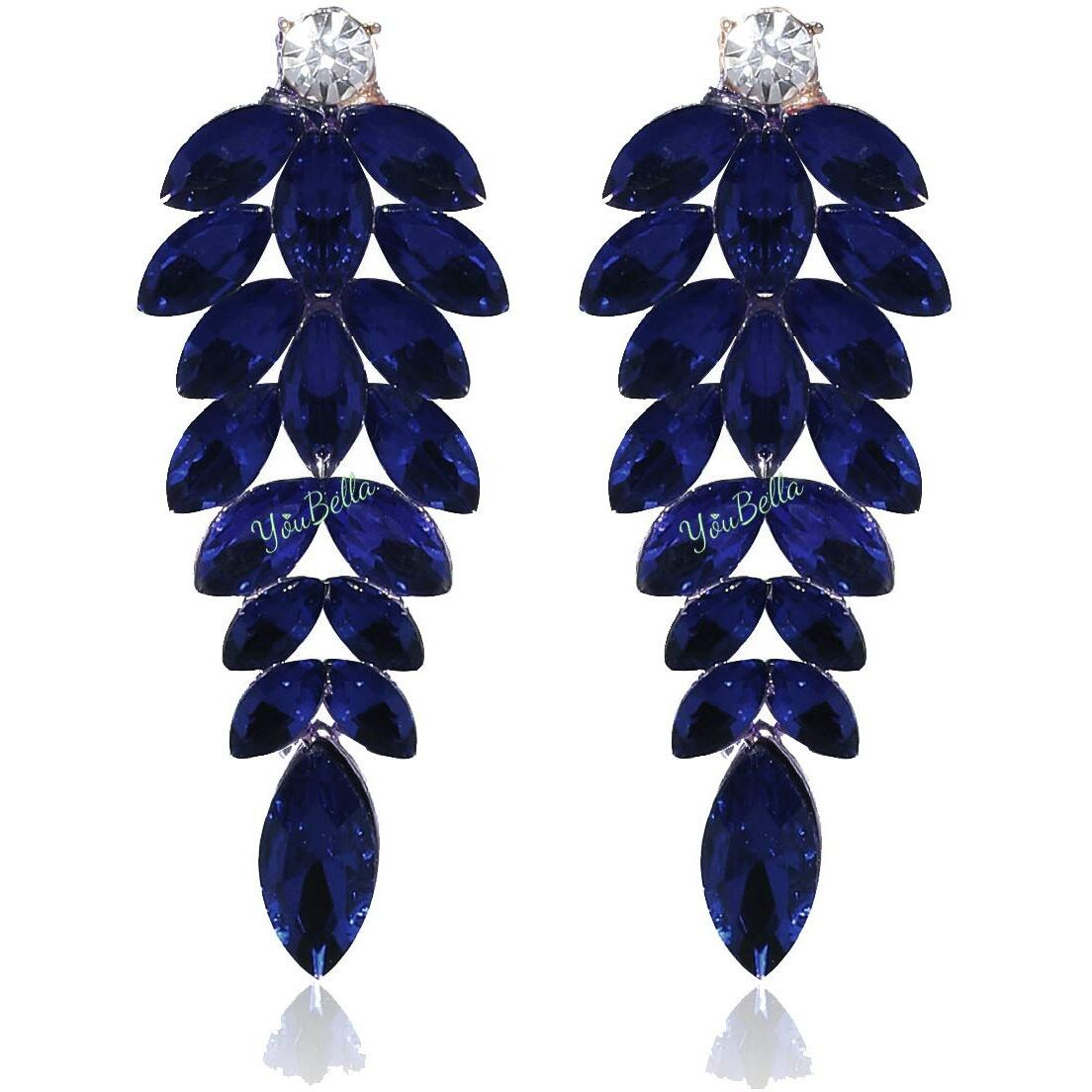 YouBella Earrings For Women Jewellery Valentine Collection Swiss Zircon Earings Fashion Earrings For Girls And Women (Blue)