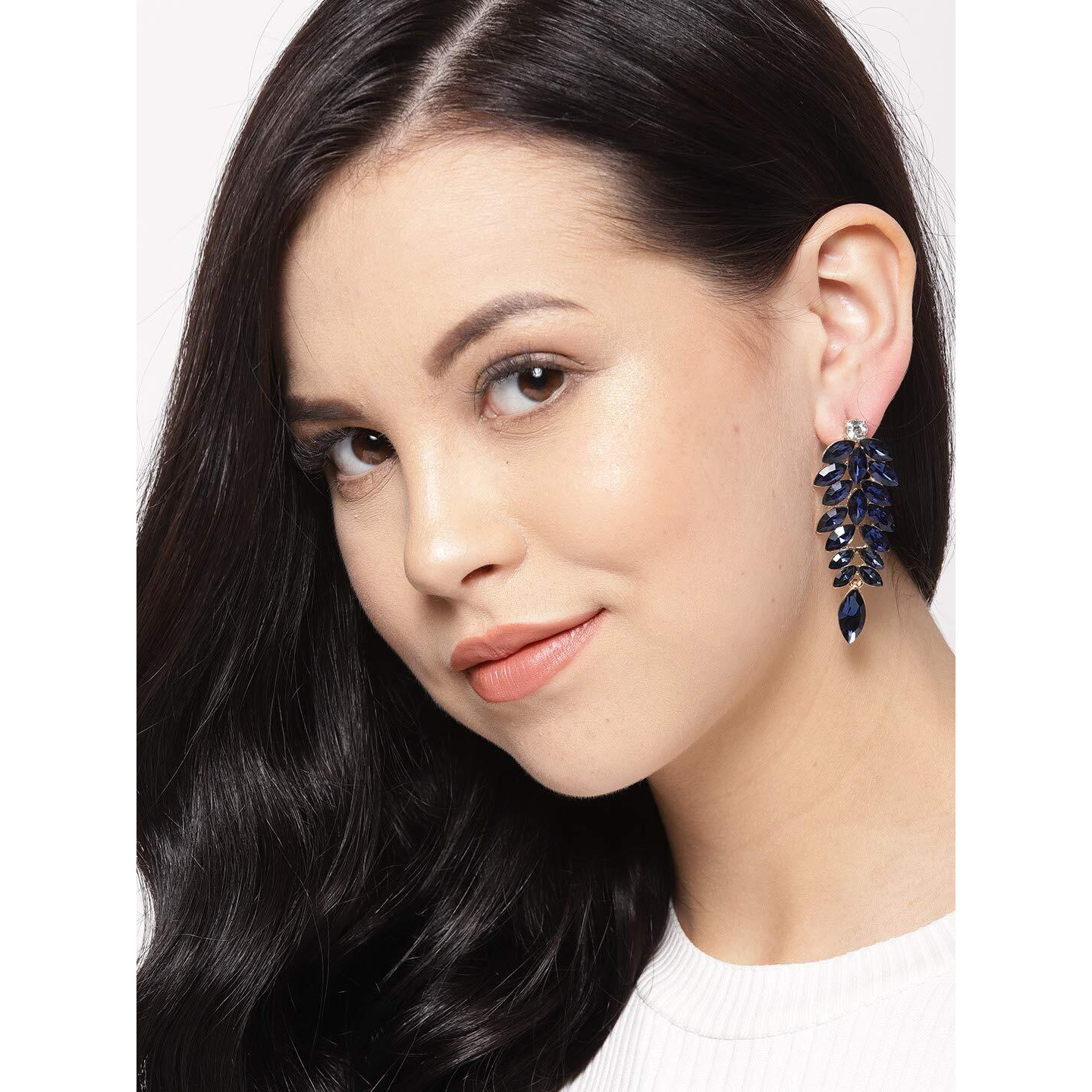 YouBella Earrings For Women Jewellery Valentine Collection Swiss Zircon Earings Fashion Earrings For Girls And Women (Blue)