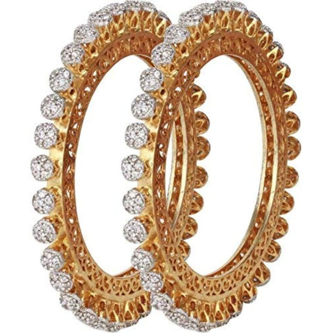 YouBella Bangles for women Stylish Traditional Paccheli American Diamond Kada Bangles for Women and Girls (2.4)