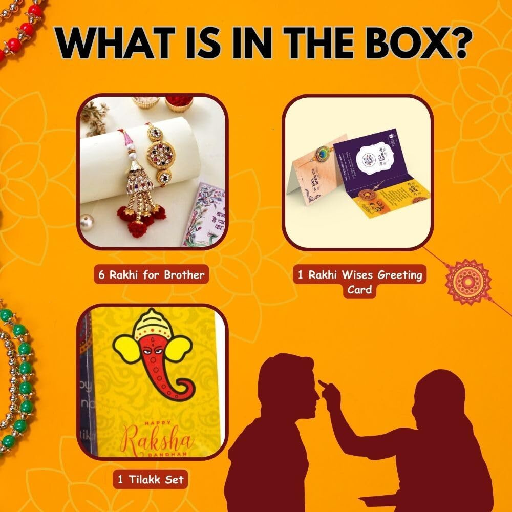 CraftVatika Rakhi For Brother and Bhabhi I Couple Lumba Rakhi Set of 2 for Rakshabandhan I Rakhi Combo Pair, Kundan Rakhi For Men,Bhai,Women Girls