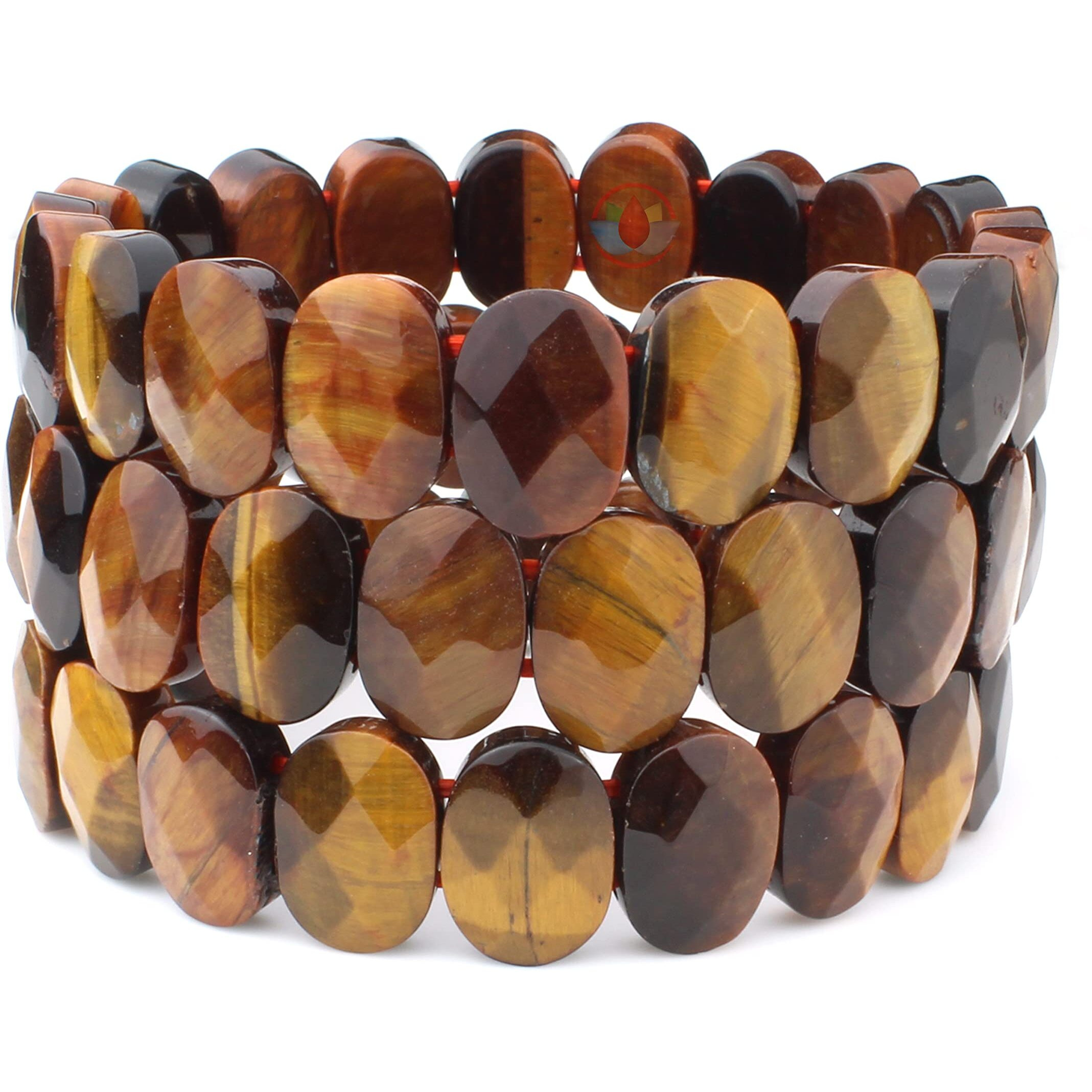 REMEDYWALA Charged Tiger Eye Diamond Cut Bracelet