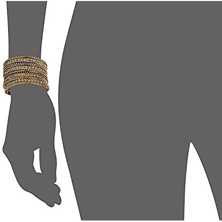 YouBella Traditional Fancy Original Hand Work Meena One Gram Gold Bangles for Women (2.6)