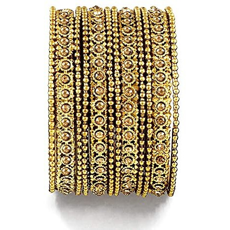 YouBella Traditional Fancy Original Hand Work Meena One Gram Gold Bangles for Women (2.6)