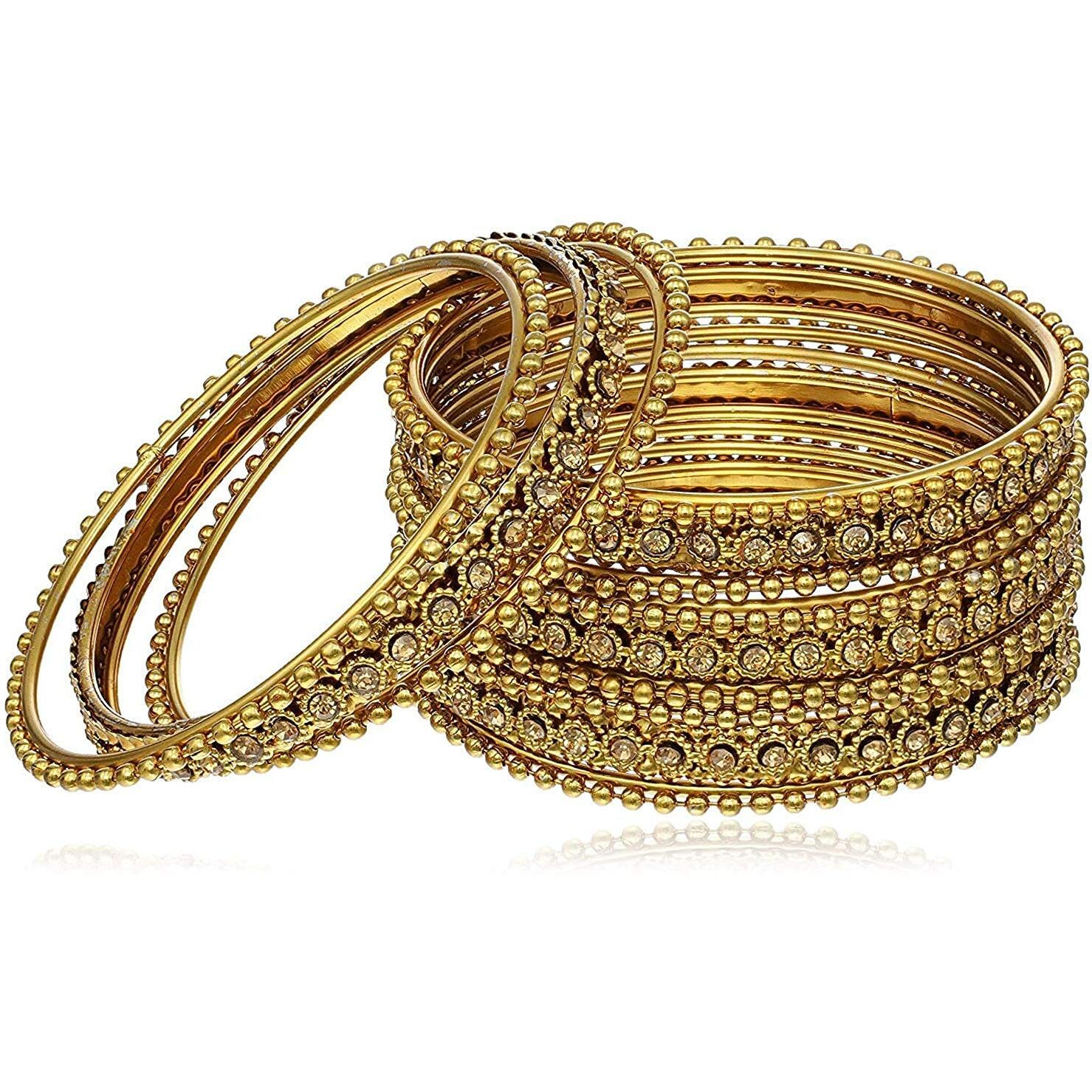 YouBella Traditional Fancy Original Hand Work Meena One Gram Gold Bangles for Women (2.8)