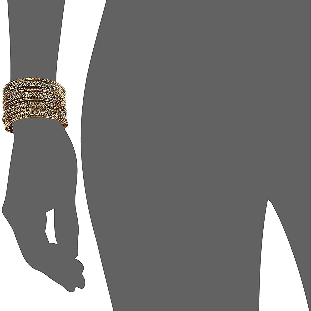 YouBella Traditional Fancy Original Hand Work Meena One Gram Gold Bangles for Women (2.8)