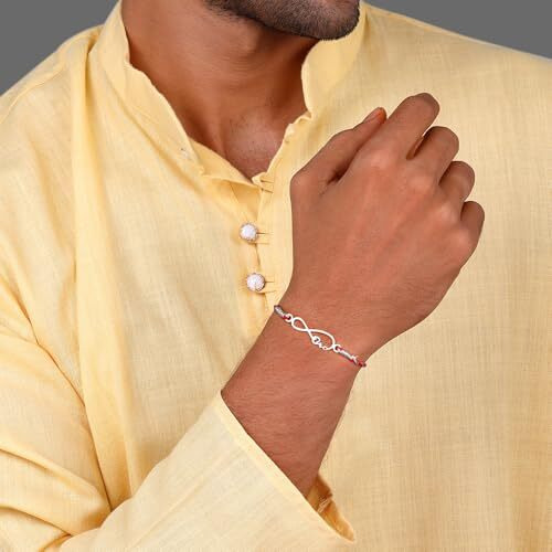 GIVA 925 Silver Infinite Rakhi|Raksha Bandhan Rakhi for Brother | Gift for Men & Boys| With Certificate of Authenticity and 925 Stamp