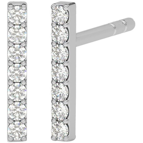CLARA 925 Sterling Silver Bar Studs Earrings Gift for Kids Girls