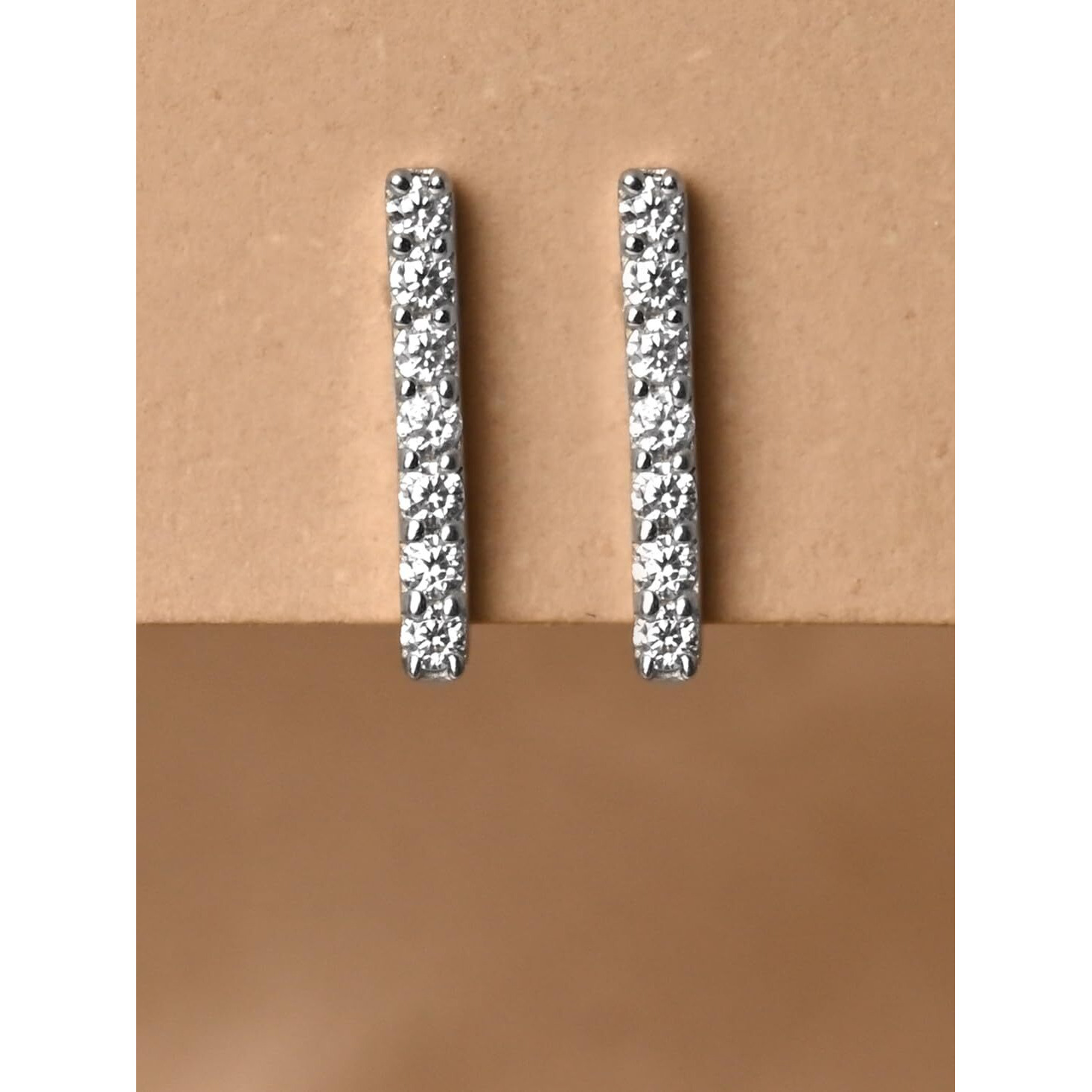 CLARA 925 Sterling Silver Bar Studs Earrings Gift for Kids Girls