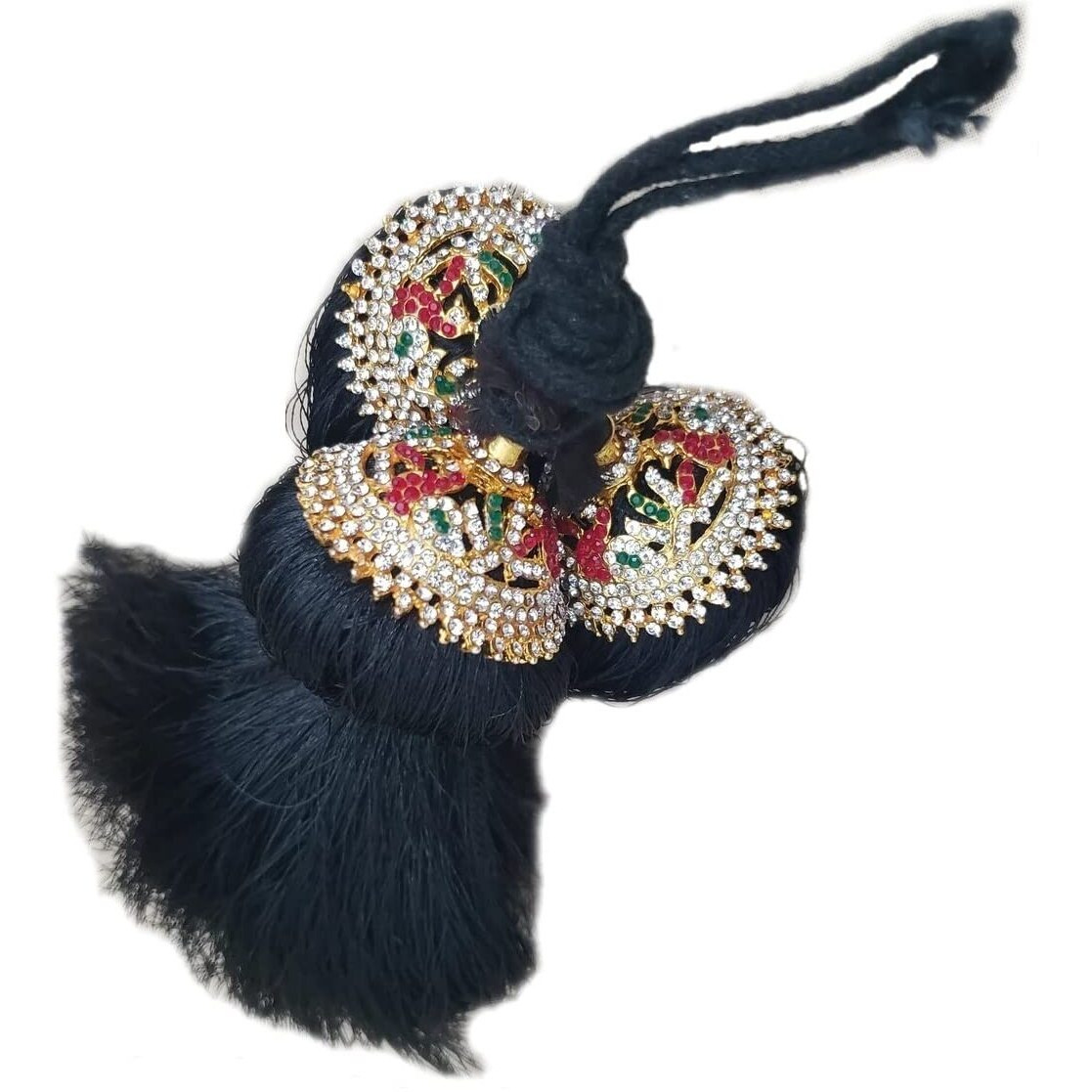VAMA Jada Kunjalam Kupullu Billalu Bridal False Hair Choti Jadai Billai Set Jewellery For Wedding - Black