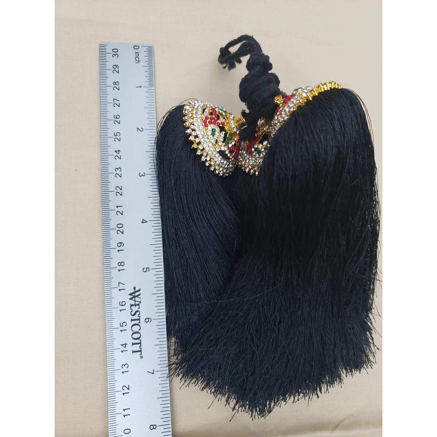 VAMA Jada Kunjalam Kupullu Billalu Bridal False Hair Choti Jadai Billai Set Jewellery For Wedding - Black