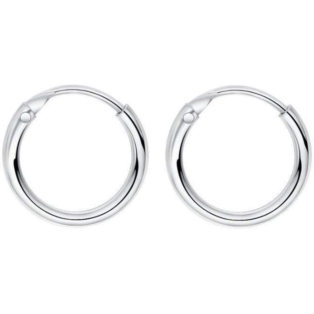 Ananth Jewels 925 Silver BIS HALLMARKED HOOP Earrings for Girls and Women 12 MM