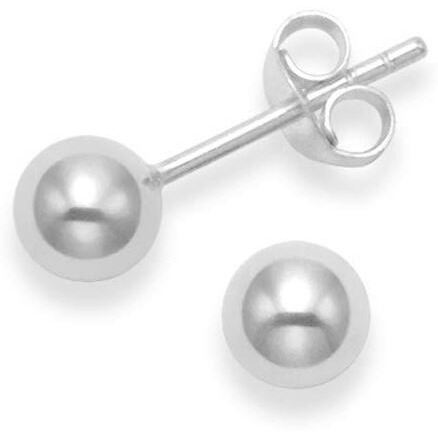 Abhooshan 925 Sterling Silver & Gold Plated Piercing Ball Stud Earrings For Helix Cartilage Tragus Ear Lobe Multi Piercing | With Certificate of Authenticity (Sterling Silver, 5mm)
