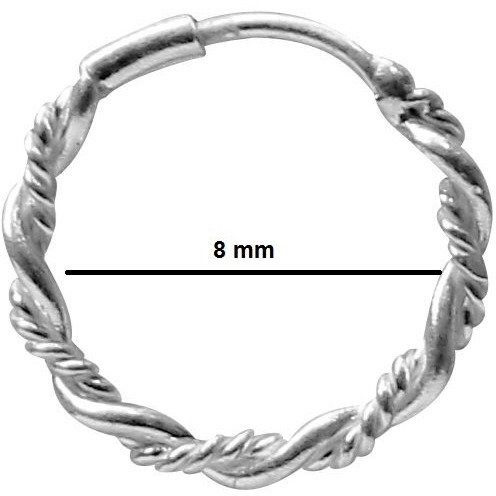 abhooshan 92.5 Sterling Silver Nose Rings for Women & Girls for Multi Upper Piercing Helix Tragus Cartilage Lobe | With Certificate of Authenticity (Classic Silver Nose RIng)