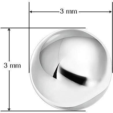 Abhooshan 925 Sterling Silver & Gold Plated Piercing Ball Stud Earrings For Helix Cartilage Tragus Ear Lobe Multi Piercing | With Certificate of Authenticity (Sterling Silver, 3mm) For Unisex Adult