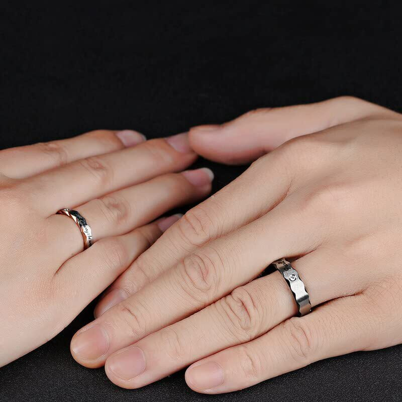 Fashion Frill Delicate Rings For Women Crystal Silver Plated Heart Design Adjustable Silver Ring Finger Couple Ring For Women Girls Men Boys Rings Wife Girlfriend Valentine (Retro)