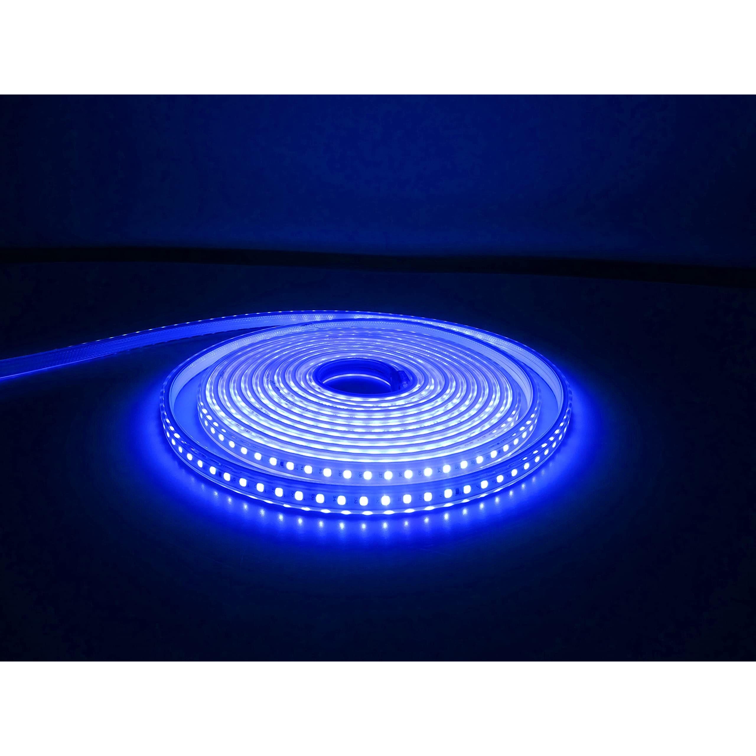 wipro Garnet Led Strip Light|120 Leds/Mtr|Blue|Ip65-Waterproof|Flexible Rope Light for Outdoor & Indoor Decoration for Diwali, Christmas|Strip for Balcony, False Ceiling|Pack of 1, 10 Meters