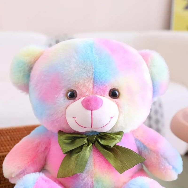 HUG n FEEL SOFT TOYS Rainbow Soft toy Lovable Huggable Cute Teddy Bear Plush toy Grandparents Best for Diwali, Baby Shower, Birthday, Raksha Bandhan, Housewarming (30cm multicolor)