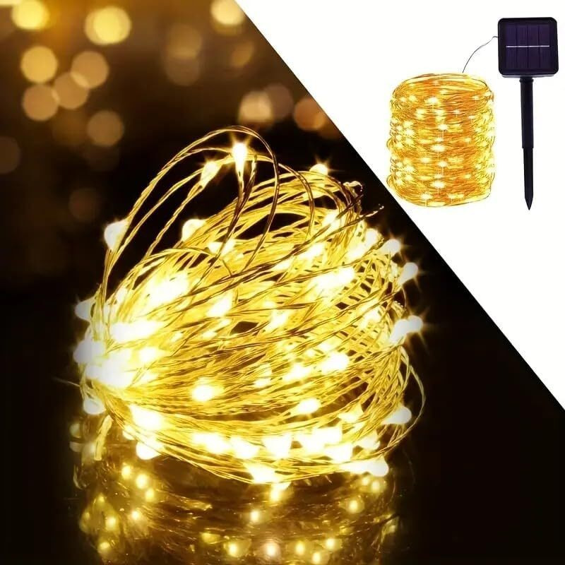 CBK Solar Fairy String Light 200 LEDs 20m Inbuilt Rechargable Batery IP65 Waterproof 8 Mode Copper Wire for Indoor Outdoor Garden Yard Balcony Diwali Christmas Party & Home Decor Led Light