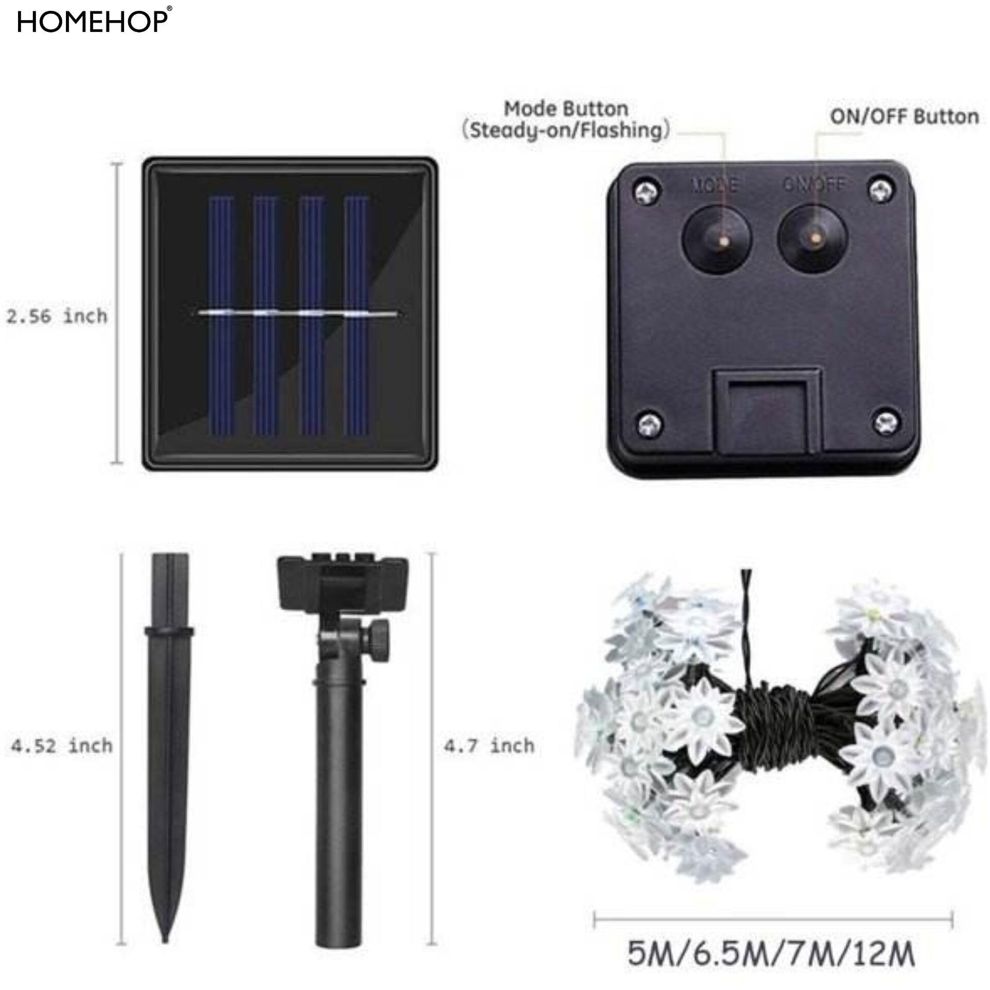 Homehop 30 Led Solar Outdoor String Lights Lotus Shape for Home Garden Balcony Terrace,Wall Waterproof Rechargeable Decorative Diwali Decoration Lamp (6.5M,WarmColor,Pack of 2)
