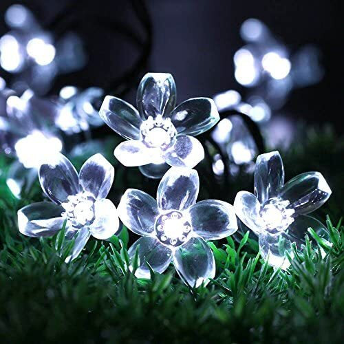 One94Store 42 Flower LED Made in India Silicon Flower Curtain String Window Festival Lights Indoor Outdoor Home Decoration Series for Diwali, Christmas, Wedding, Party, Home (12 Meter, White)