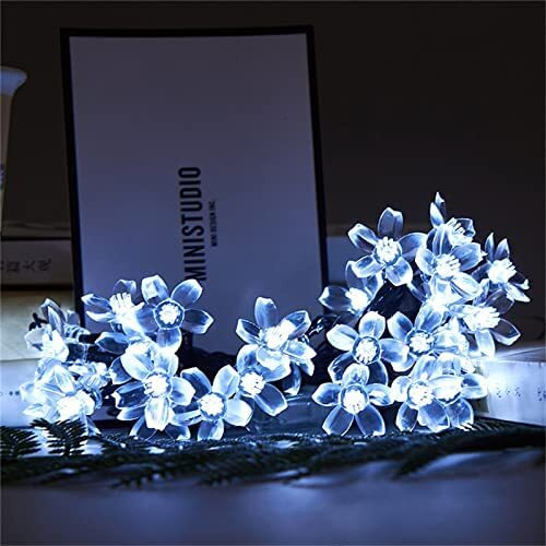 One94Store 42 Flower LED Made in India Silicon Flower Curtain String Window Festival Lights Indoor Outdoor Home Decoration Series for Diwali, Christmas, Wedding, Party, Home (12 Meter, White)