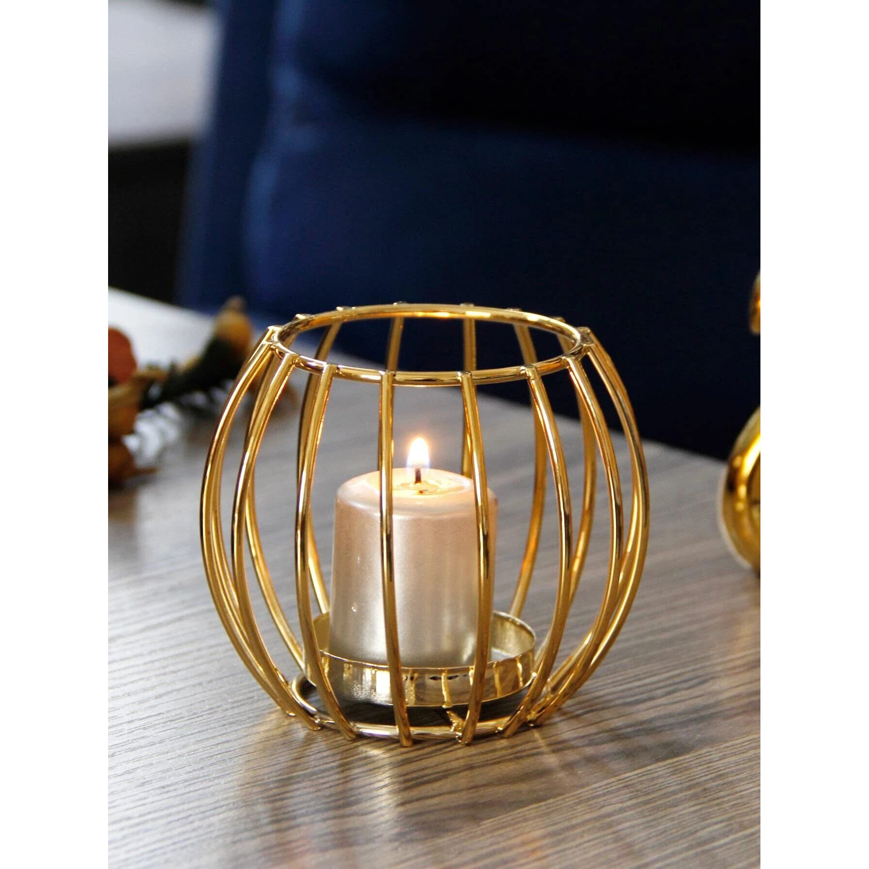 The Purple Tree Christmas Wire Tea Light Candle Holder (Pack of 1, Golden), Christmas Tealight Holder, Diwali Candle Holder, Diwali Decorations, Diwali dcor, Diwali Gifts