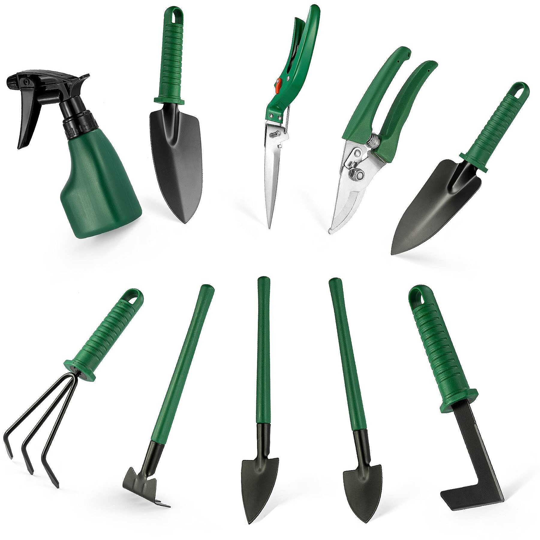 HASTHIP 10Pcs Gardening Tools for Home Gardening Kit Set Plant Care Including Anti-Rust Trowel Fork with Portable Storage Case - Diwali Gifts for Gardeners