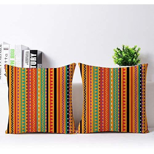 The Purple Tree Ethnic Printed Jute Cushion Covers (16x16 inch, Pack of 2) Cushion Covers, Jute Cushion Covers, Sofa Cushion Covers, Diwali Cushion Cover LR130