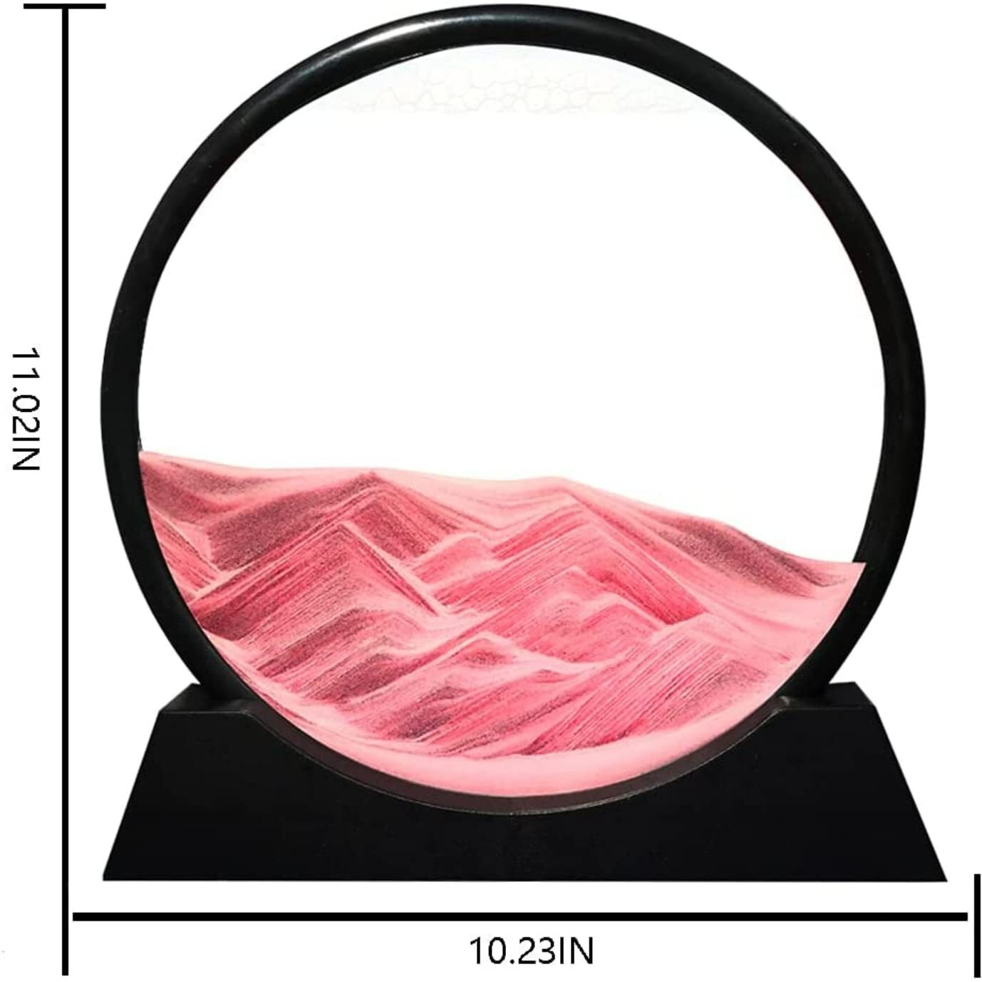 NYRWANA Sand Art, Moving Sand Art,Sand Art Decor Picture Glass Liquid Wall Painting, 3d Deep Sea Sandscape Natural Landscape in Motion Display with Flowing Sand Frame for Home Decor, Diwali Gift Item, (10, Pink)