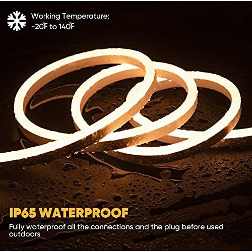 Khodiyar Online Store LED Strip Neon Rope Light (Warmwhite -5 Meter), Water Proof IP65, Indoor & Outdoor Flexible Strip Light with Aapter for Diwali and Christmas Home and Office Decoration.
