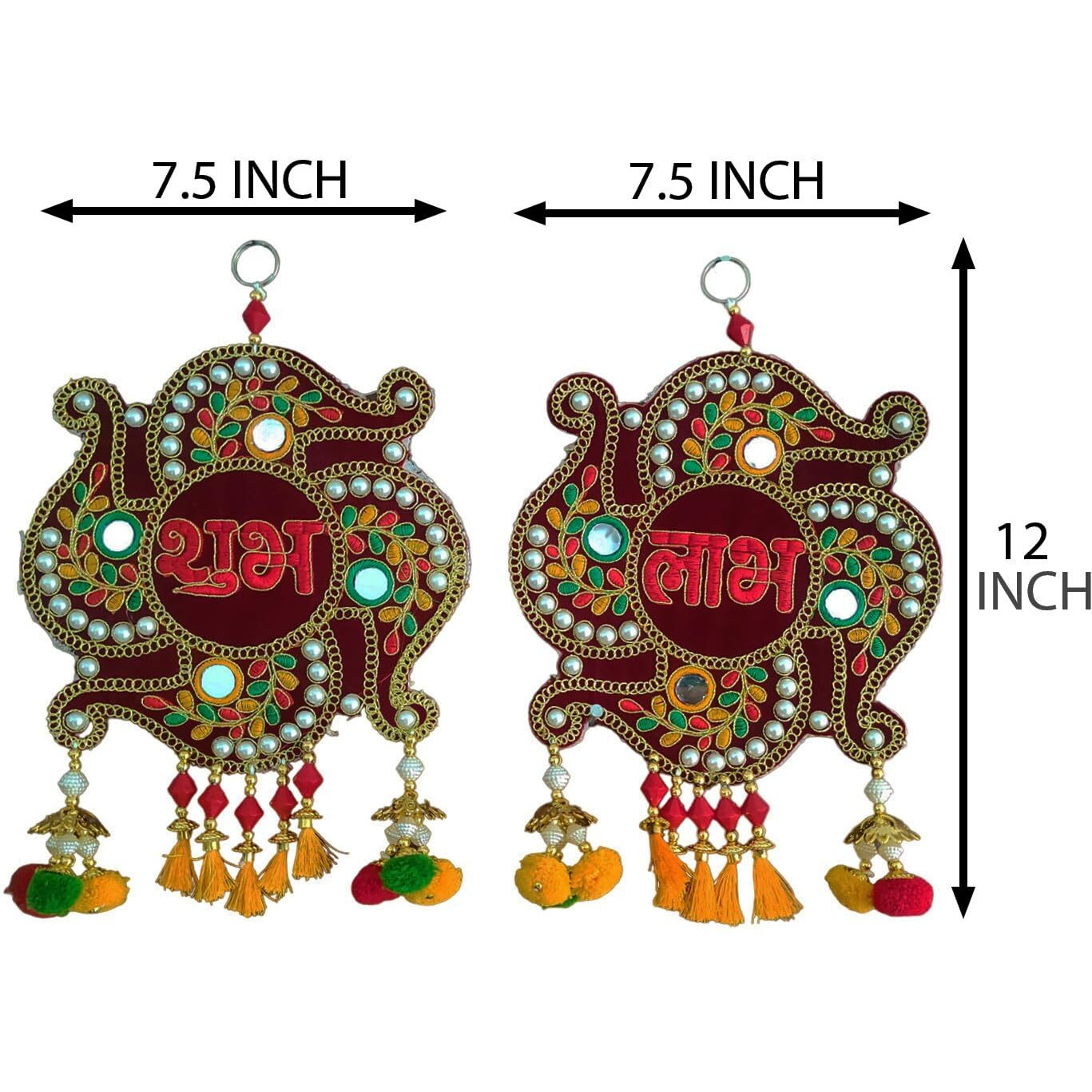 REPTUM DECOR Subh Labh Wall Hanging Diwali Decoration Wall Dcor- Set Of 2, Multicolor