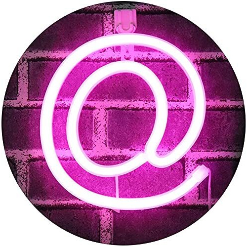 SATYAM KRAFT Marquee Alphabet Shaped Neon Led Light for Home Decoration and Wall Lamp, Pink, Diwali Decoration Item 1 Piece (Symbol-@)