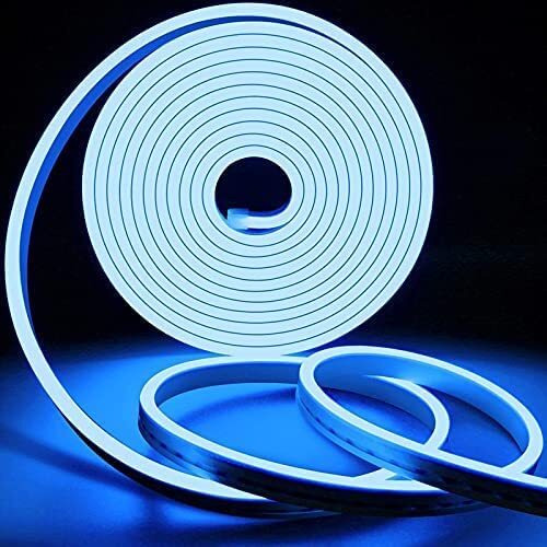 Rufous 5 Meter LED Neon Light Rope, Waterproof Outdoor Flexible Strip Light with Adapter for Diwali,Christmas,Home Decoration. (Blue)
