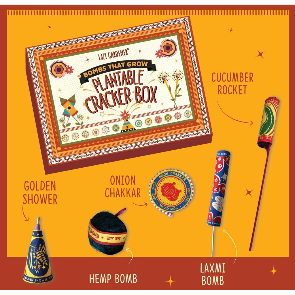 Lazy Gardener Plantable Shape Crackers Diwali Gift Box Diwali, Themed Plantable Seed Crackers Go Green This Diwali Grow Your Crackers Plantable Seed Bombs Eco Friendly Crackers, 1 Count