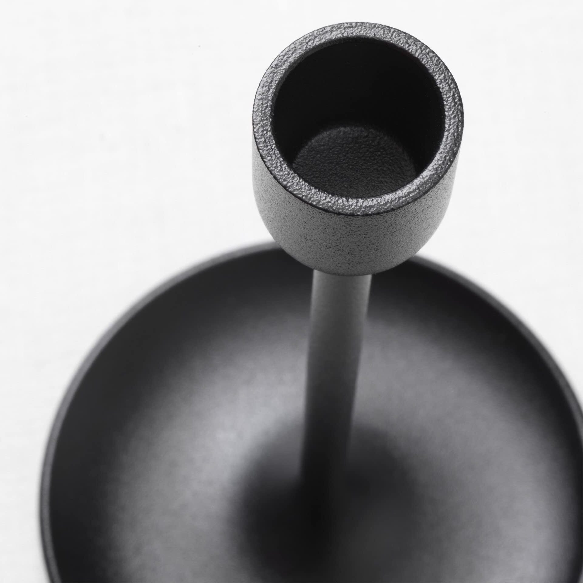 IKEA FULLTALIG Candlestick, Set of 3 Powder Coating Black Aluminum Candlestick Holder for Taper Candles, Table Romantic, Birthday, Dinner Home & Bar Decorative (No LED Candle Included)