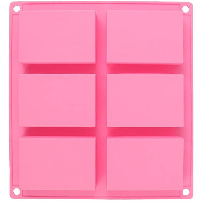 Grizzly 1 Pc Silicone 6 Cavity Rectangle Cake Mould Chocolate Soap Mould Baking Mould Soap Making Candle Craft (Rectangle Mould)