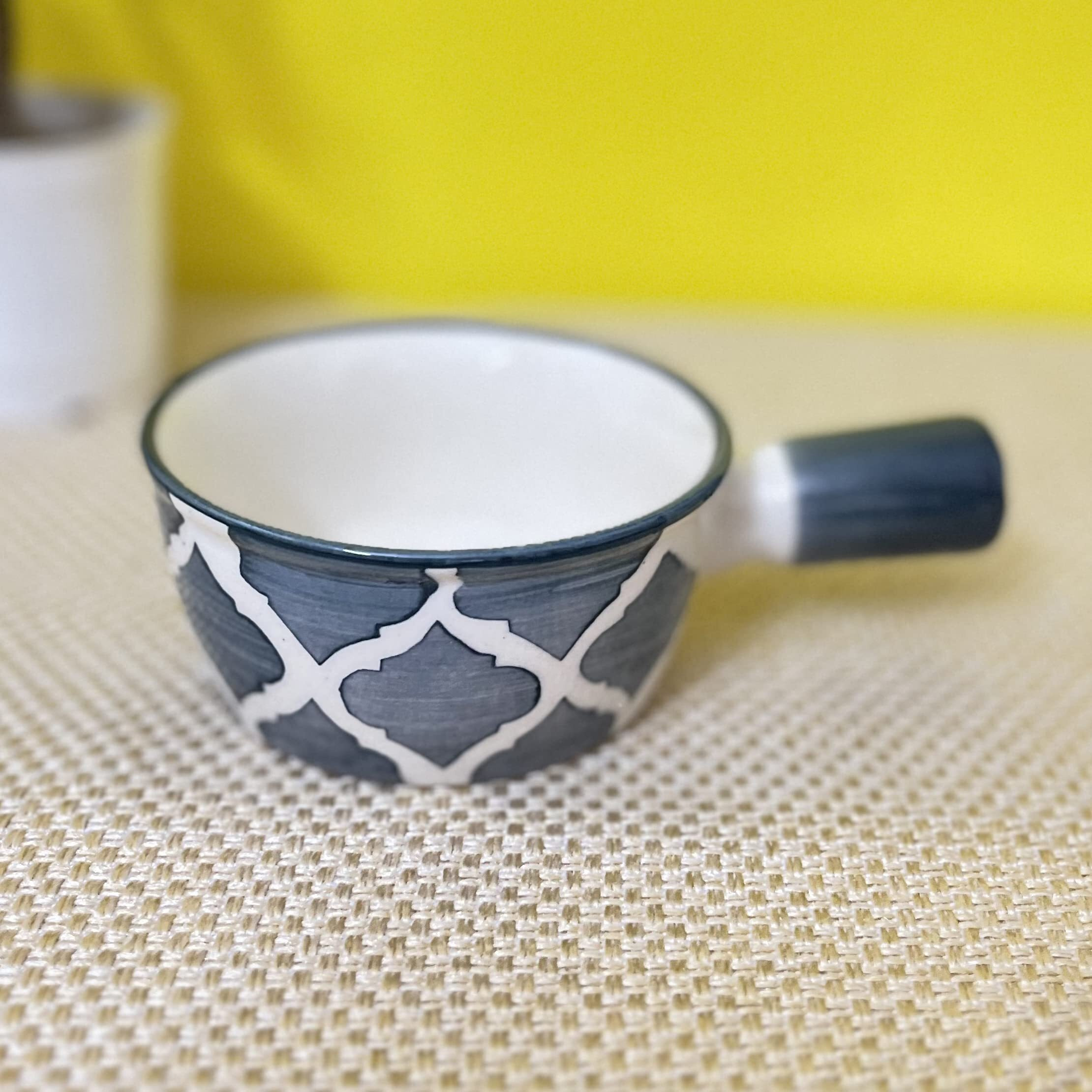 KunhaR Ceramic Fondue Set (1 Piece of Fondue Set, 2 Tea Light Candle), Grey