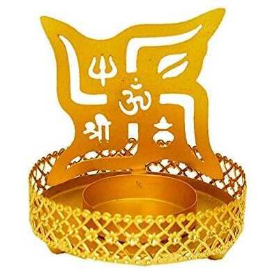 Sprout Bulbs Swastik Shadow Lamp Tealight Candle Holder Stand for Pooja and Decorative