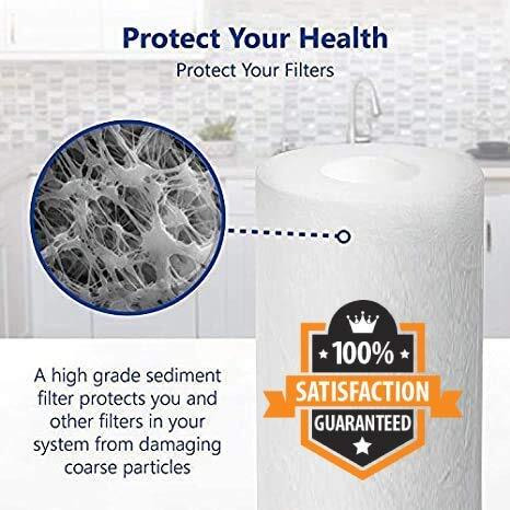 Noir Aqua - 12pcs PP Spun Filter + 1 Spanner + 4 Antiscalant Balls + 2mtr Water Pipe | for All Types of RO Water purifiers - RO Spun Filter Cartridge Sponge Replacement Water Filter Candle