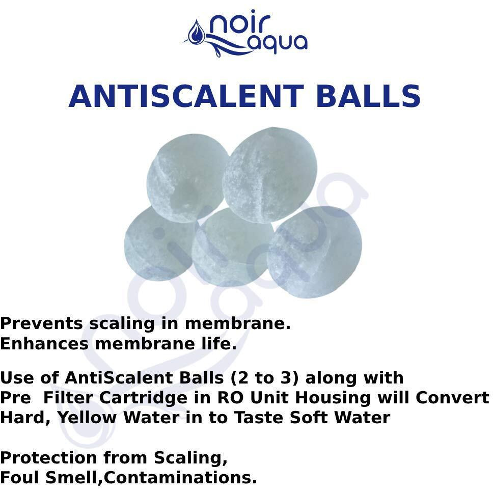Noir Aqua 8pcs PP Spun Filter + 1 Spanner + 4 Antiscalant Balls + 2mtr 1/4 Food Grade Water Pipe | For all types of RO water purifiers- RO Spun Filter Cartridge Sponge Replacement Water Filter Candle